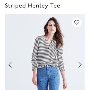 Madewell NWOT stripe Henley tee